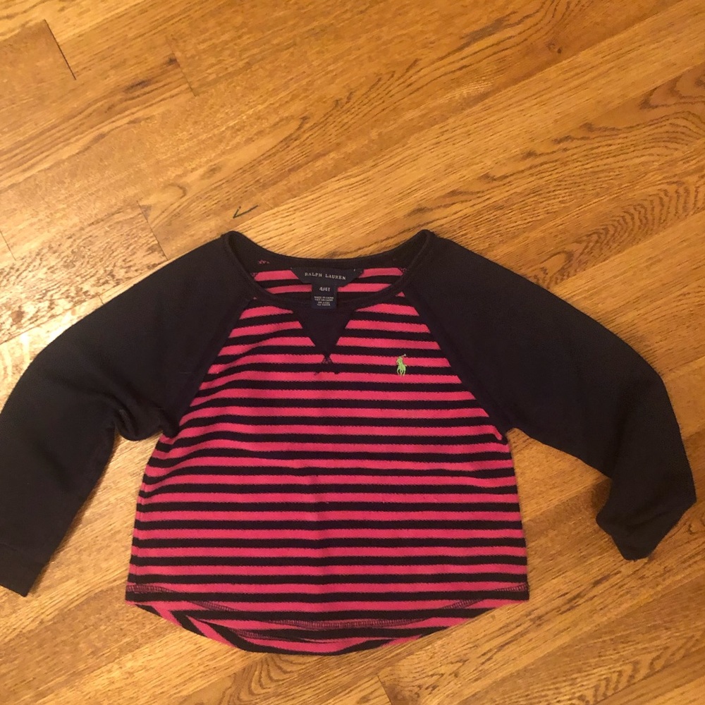 Blue/Pink Ralph Lauren shirt  Size 4/4T.
